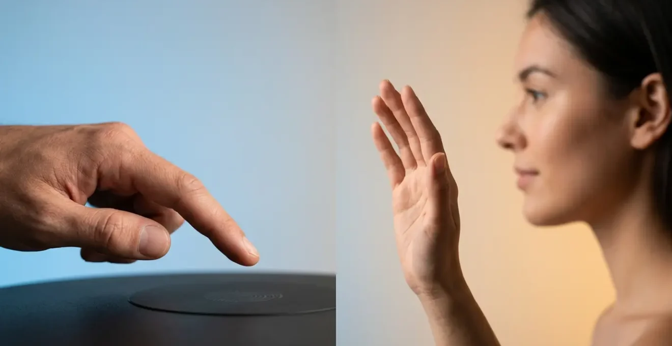 Close-up comparison of fingerprint and facial biometric authentication for secure mobile banking