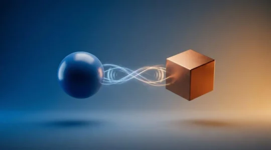 Abstract representation of seamless cross-device workflow synchronization between mobile and desktop environments