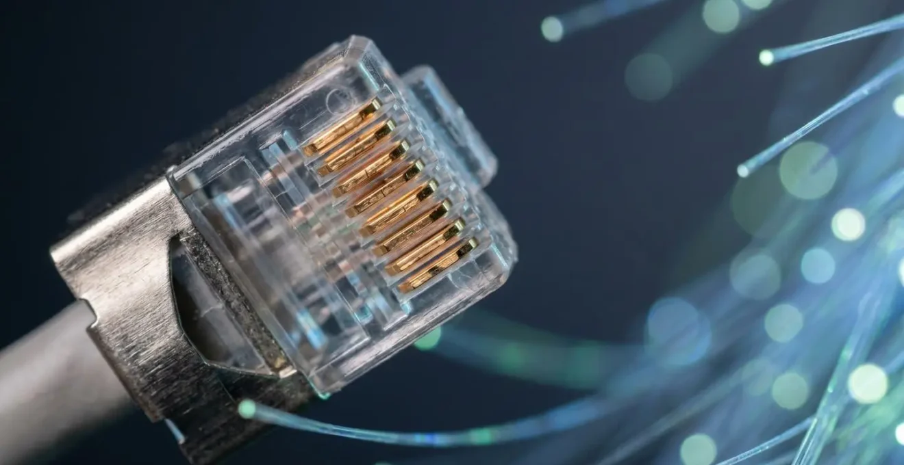 Close-up view of network testing environment with precise technical focus