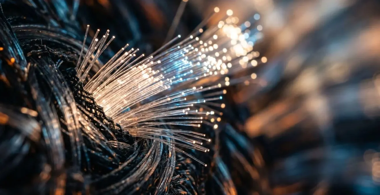 Extreme close-up macro photograph showing abstract network signal patterns and technical measurement concepts