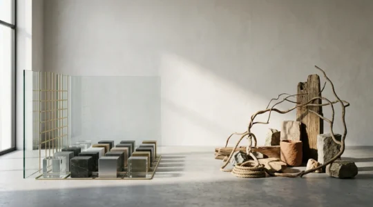 Conceptual representation of mobile app security and freedom dilemma with abstract symbolic elements