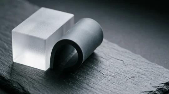 Professional material science photograph showing phone case protective materials demonstrating shock absorption properties