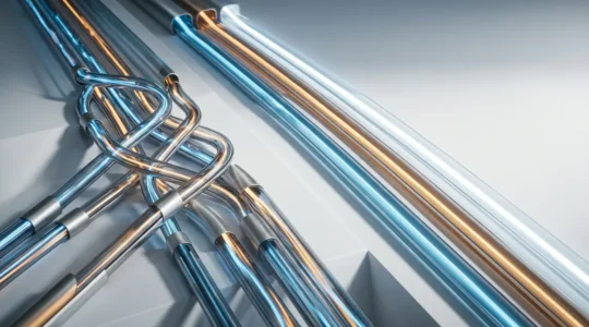 Network architecture comparison showing mesh system routing pathways