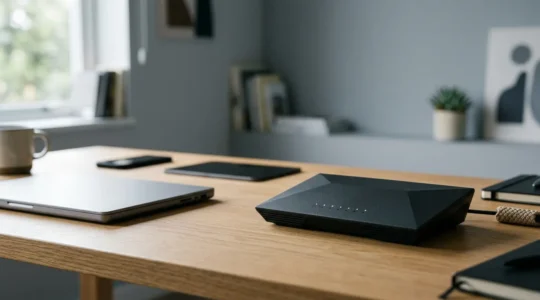 Modern wireless network environment showing multiple devices connecting through advanced Wi-Fi 6 technology