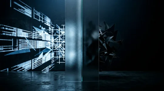 Abstract visualization of zero-day threat detection in cybersecurity environments