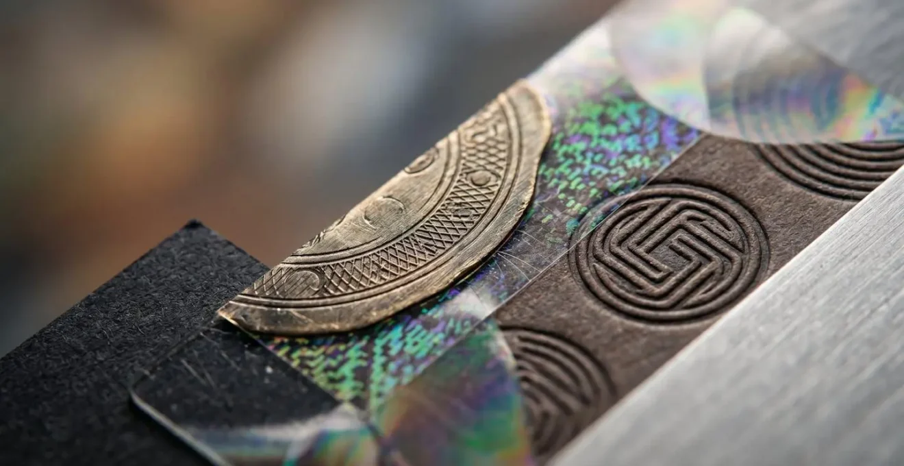 Extreme close-up of abstract digital verification concept showing intricate patterns and textures